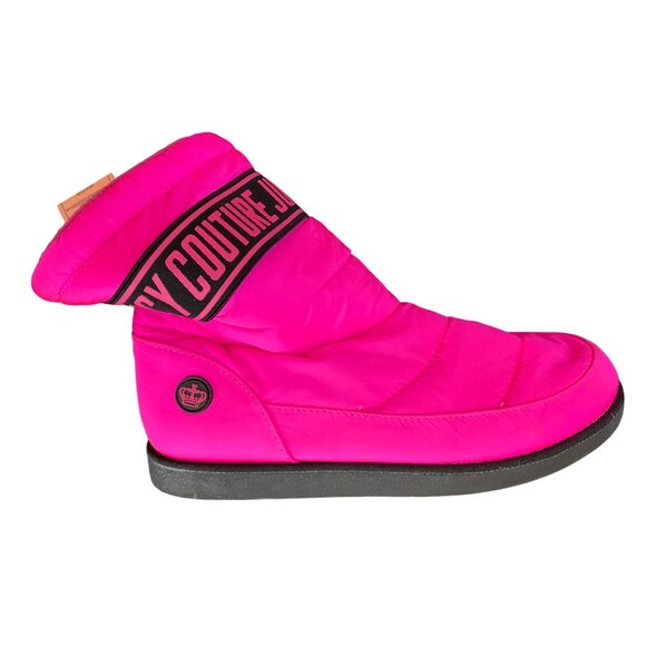 Juicy Couture Womens Hot Pink Winter Boots Size 10 Neon Retro Sporty Cute Barbie - Picture 9 of 11
